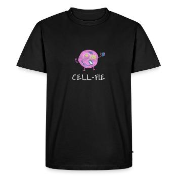 Cell-Fie Funny Biology Biologist Laboratory Gift - Men's Premium Organic T-Shirt - black - Front - Nico (187cm)