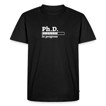Ph.D. in Progress Staff Shirt with Progress - Men's Premium Organic T-Shirt - black - Front - Nico (187cm)