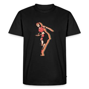 Patins à roulettes Patins à roues alignées Filles - T-shirt Premium bio Homme - noir - Devant - Nico (187cm)