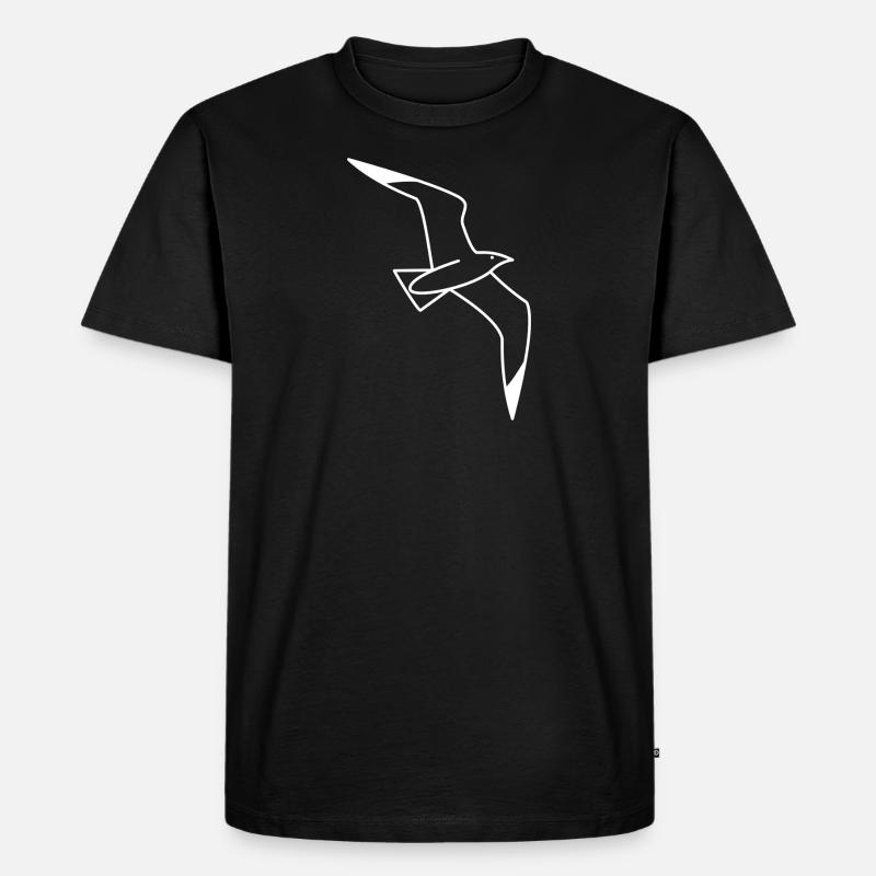 Möwe - Nordsee - Männer Premium Bio T-Shirt - Schwarz