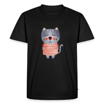 Sucre chat doux - T-shirt Premium bio Homme - noir - Devant - Nico (187cm)