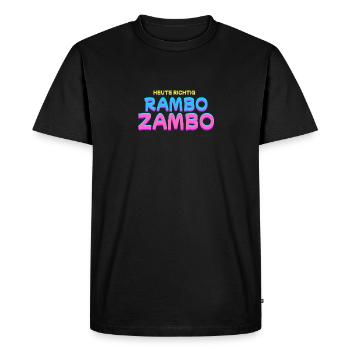 Aujourd’hui : Rambo Zambo (Chancelier 2025) - T-shirt Premium bio Homme - noir - Devant - Nico (187cm)