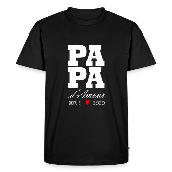 Loving dad since 2020 - Men's Premium Organic T-Shirt - black - Front - Nico (187cm)