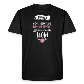 Merci d’être toujours mon suppo... - T-shirt Premium bio Homme - noir - Devant - Nico (187cm)
