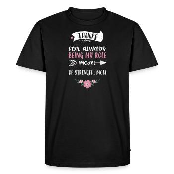 Merci d’avoir toujours été mon rôle... - T-shirt Premium bio Homme - noir - Devant - Nico (187cm)