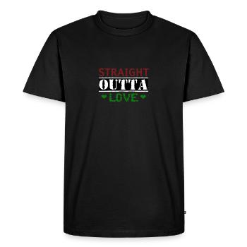 Straight outta love - Men's Premium Organic T-Shirt - black - Front - Nico (187cm)