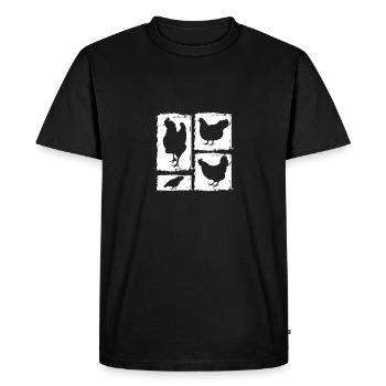 Poules Poule - T-shirt Premium bio Homme - noir - Devant - Nico (187cm)