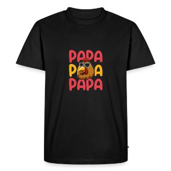 Chickens Dad Father Hen - Men's Premium Organic T-Shirt - black - Front - Nico (187cm)