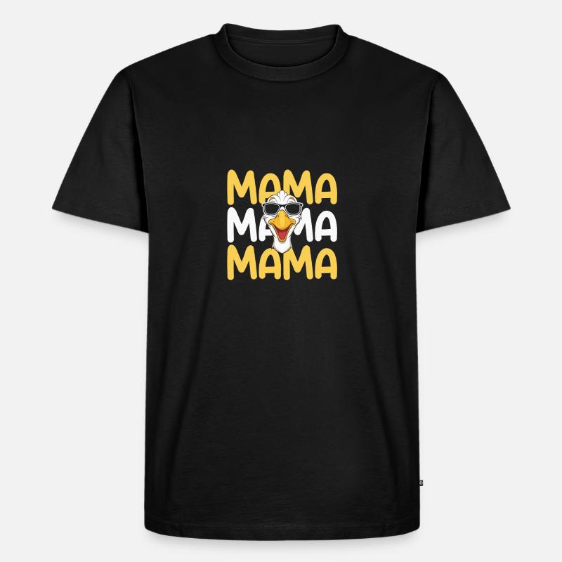 Mama Mutter Gans - Männer Premium Bio T-Shirt - Schwarz