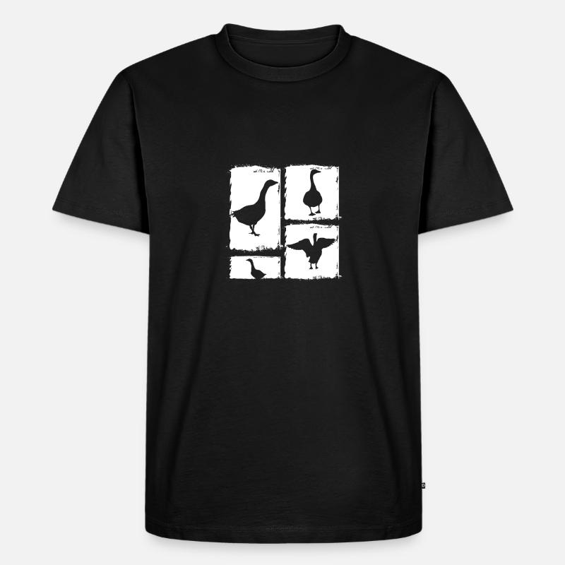 Gans - Männer Premium Bio T-Shirt - Schwarz