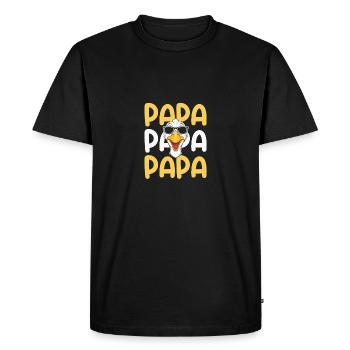 Papa Père Oie - T-shirt Premium bio Homme - noir - Devant - Nico (187cm)