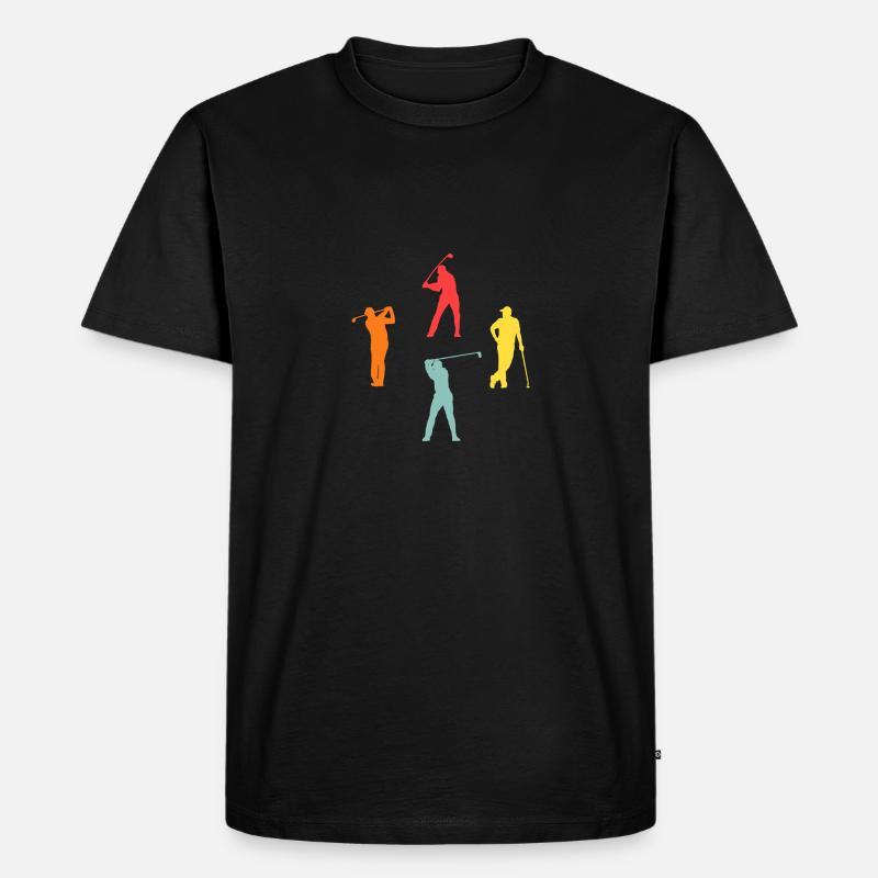 Golfspieler Evolution Golf - Männer Premium Bio T-Shirt - Schwarz