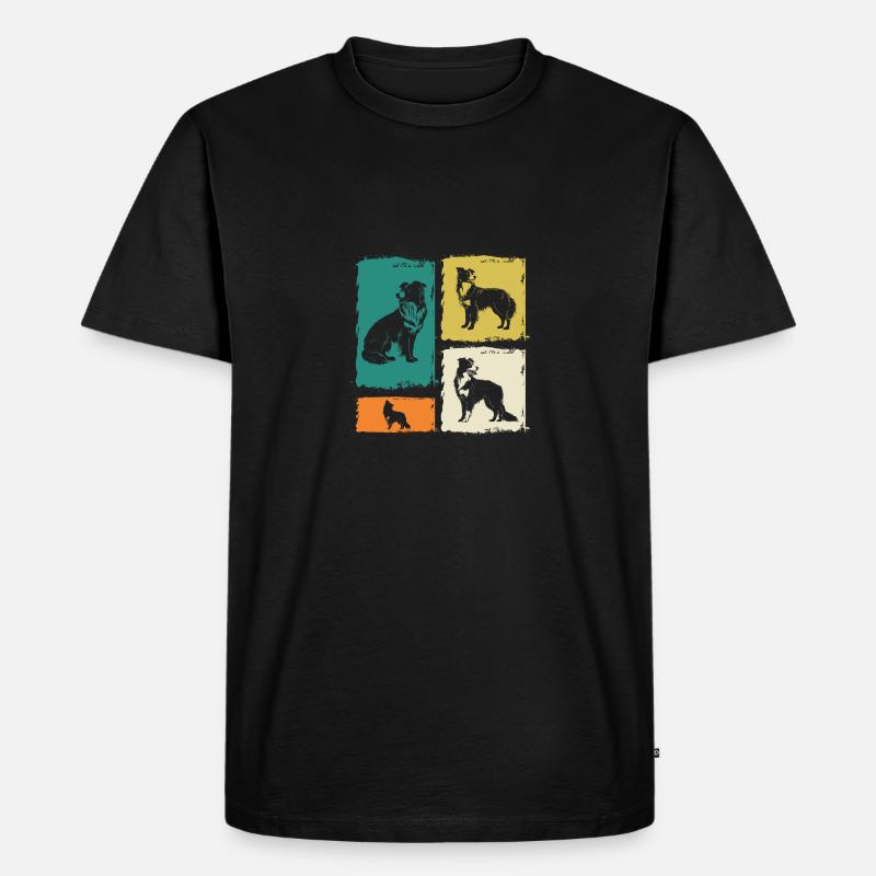 Border Collie - Männer Premium Bio T-Shirt - Schwarz