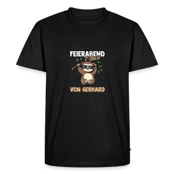 Sloth Gerhard - Men's Premium Organic T-Shirt - black - Front - Nico (187cm)