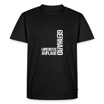 Gerhard - Men's Premium Organic T-Shirt - black - Front - Nico (187cm)