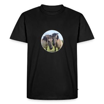 Chevaux doux cheval amour cheval amitié - T-shirt Premium bio Homme - noir - Devant - Nico (187cm)