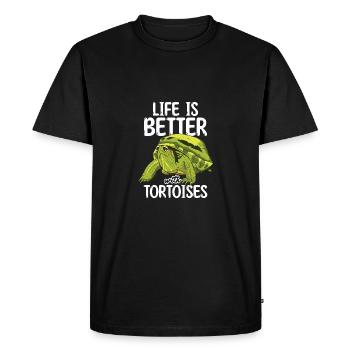 Tortoise - Men's Premium Organic T-Shirt - black - Front - Nico (187cm)
