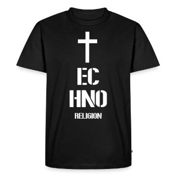 Techno - T-shirt Premium bio Homme - noir - Devant - Nico (187cm)