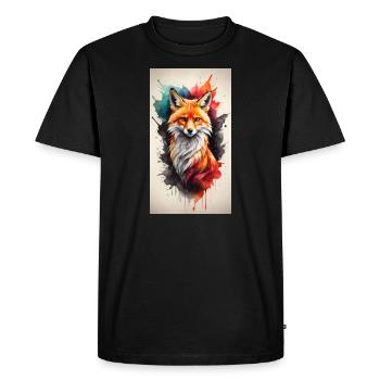 FoxUP - T-shirt Premium bio Homme - noir - Devant - Nico (187cm)