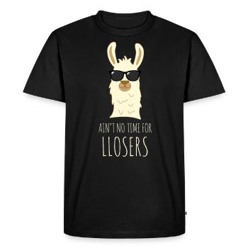 Cadeau de dessin animé de Lama Lama No Prob-Llama - T-shirt Premium bio Homme - noir - Devant - Nico (187cm)