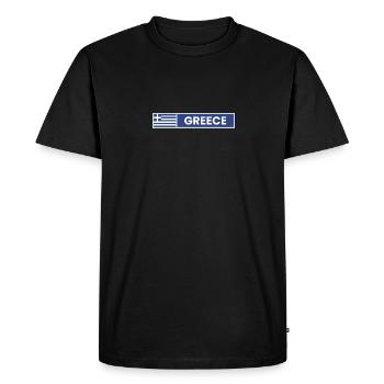 Greece National Flag - Men's Premium Organic T-Shirt - black - Front - Nico (187cm)