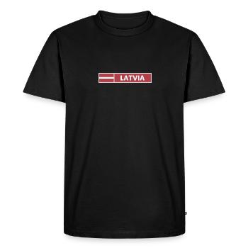 Latvia National Flag - Men's Premium Organic T-Shirt - black - Front - Nico (187cm)