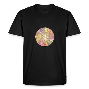 Fleur de vie | Fleur de vie | or souillé 3 - T-shirt Premium bio Homme - noir - Devant - Nico (187cm)