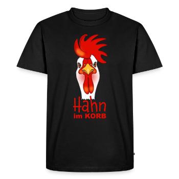 Hahn im Korb - Männer Premium Bio T-Shirt - Schwarz - Vorne - Nico (187cm)