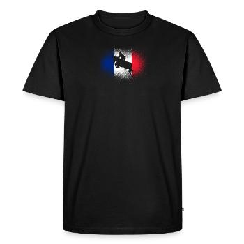 Drapeau printemps france cavalier cadeau chevaux - T-shirt Premium bio Homme - noir - Devant - Nico (187cm)
