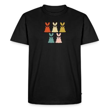 Hipster Lapin De Pâques Cool Lapins Avec Des Nuances - T-shirt Premium bio Homme - noir - Devant - Nico (187cm)
