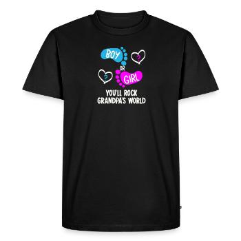 garçon ou fille bébé annonce de sexe papy - T-shirt Premium bio Homme - noir - Devant - Nico (187cm)