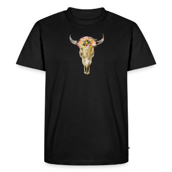 Bull Head Cow Head Cow Head Ox Head Skull - Men's Premium Organic T-Shirt - black - Front - Nico (187cm)