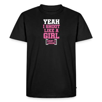weapon firearm gun rifle gun handgun - Men's Premium Organic T-Shirt - black - Front - Nico (187cm)