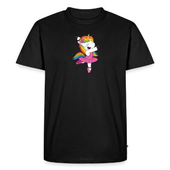 Licorne Danse Arc-En-Ciel - T-shirt Premium bio Homme - noir - Devant - Nico (187cm)