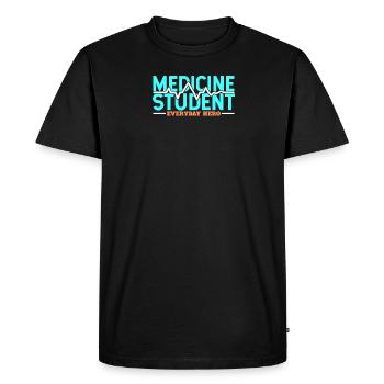 Medicine student studying saying superhero doctor - Men's Premium Organic T-Shirt - black - Front - Nico (187cm)