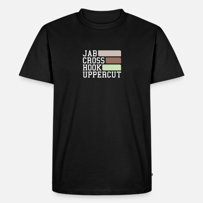 Jab, Cross, Hook, Uppercut - Männer Premium Bio T-Shirt - Schwarz