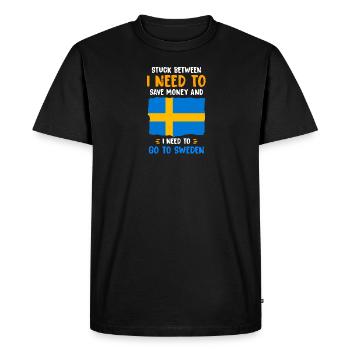 Suède - T-shirt Premium bio Homme - noir - Devant - Nico (187cm)