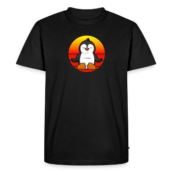 Yoga Penguin, Méditation Yoga pour les enfants et - T-shirt Premium bio Homme - noir - Devant - Nico (187cm)
