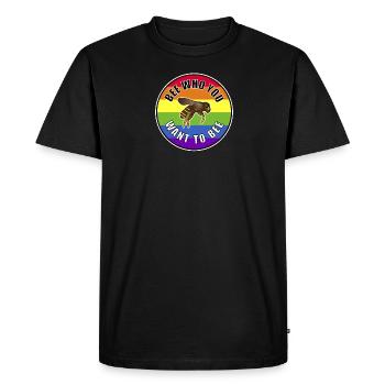 LGBTQ Pride Bee Who You Want To Bee Gay Lesbian - Men's Premium Organic T-Shirt - black - Front - Nico (187cm)