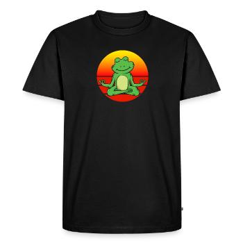 Yoga Frog, Yoga de méditation pour les enfants et les parents - T-shirt Premium bio Homme - noir - Devant - Nico (187cm)