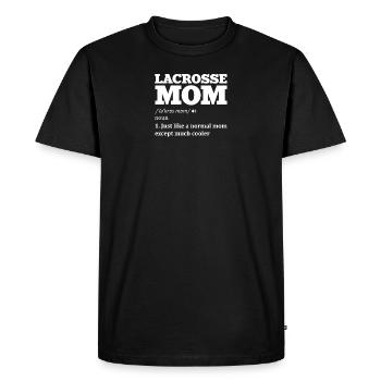 Lacrosse maman définition Sports Lover Athlete Citation - T-shirt Premium bio Homme - noir - Devant - Nico (187cm)