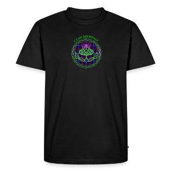 Clan Aberdale Scottish Tartan Celtic Thistle - Men's Premium Organic T-Shirt - black - Front - Nico (187cm)