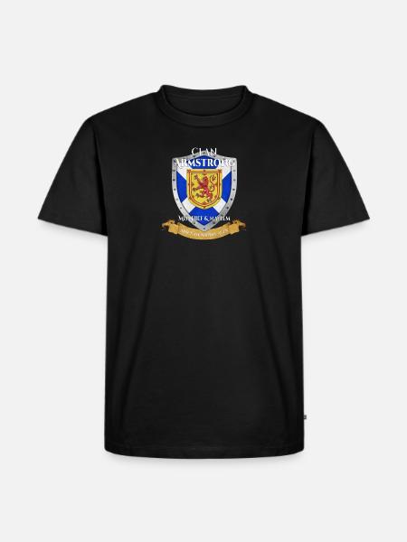 Armstrong Schotse Familie Clan Schotland Shield - Mannen Premium Bio T-shirt - zwart