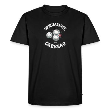 spécialiste du carreau pétanque - T-shirt Premium bio Homme - noir - Devant - Nico (187cm)