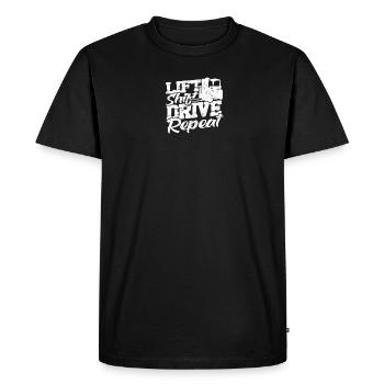Lift, Shift, Drive, Repeat - forklift driver - Men's Premium Organic T-Shirt - black - Front - Nico (187cm)