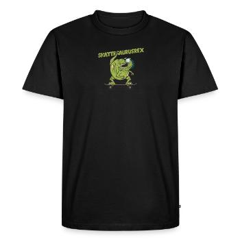 Skatersaurusrex - planche à roulettes - T-shirt Premium bio Homme - noir - Devant - Nico (187cm)
