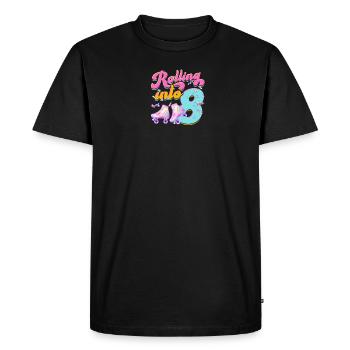 Rolling into 8 - roller derby - Men's Premium Organic T-Shirt - black - Front - Nico (187cm)