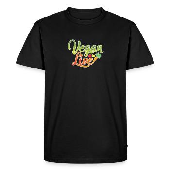 Vegan Live, Lifestyle Lifestyle, Healthy - Men's Premium Organic T-Shirt - black - Front - Nico (187cm)