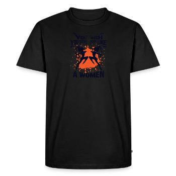 Archery cool saying women's power - Men's Premium Organic T-Shirt - black - Front - Nico (187cm)