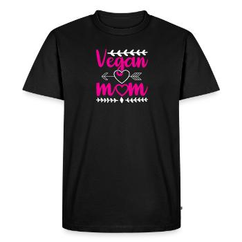 Vegan Mom, Vegan Power, Vegan Live, Lifestyle - Men's Premium Organic T-Shirt - black - Front - Nico (187cm)